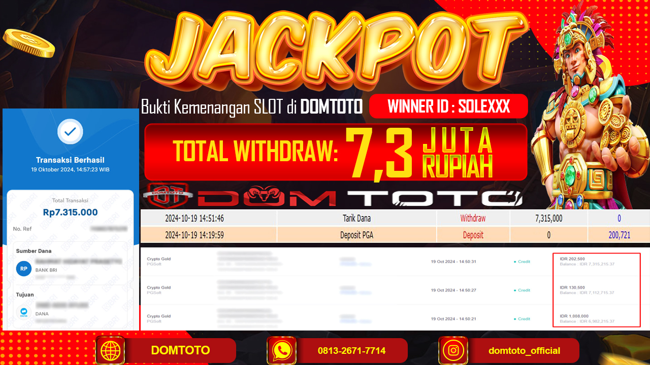 JACKPOT SLOT CRYPTO GOLD PG SOFT 19 OKTOBER 2024